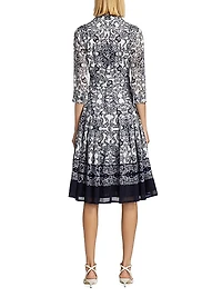 Audrey Cotton Paisley Knee-Length Dress