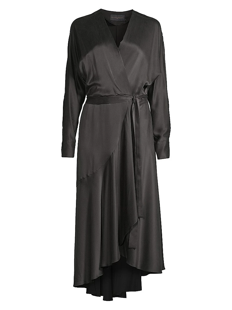 Grace Silk Wrap Midi-Dress