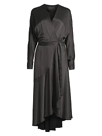 Grace Silk Wrap Midi-Dress