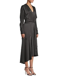Grace Silk Wrap Midi-Dress