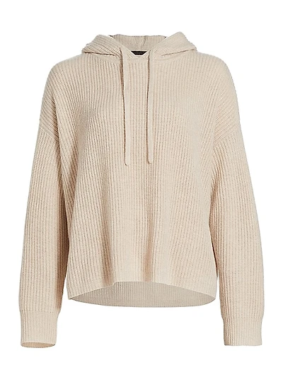 Ribbed Cashmere Fisherman Hoodie
