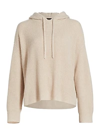 Ribbed Cashmere Fisherman Hoodie