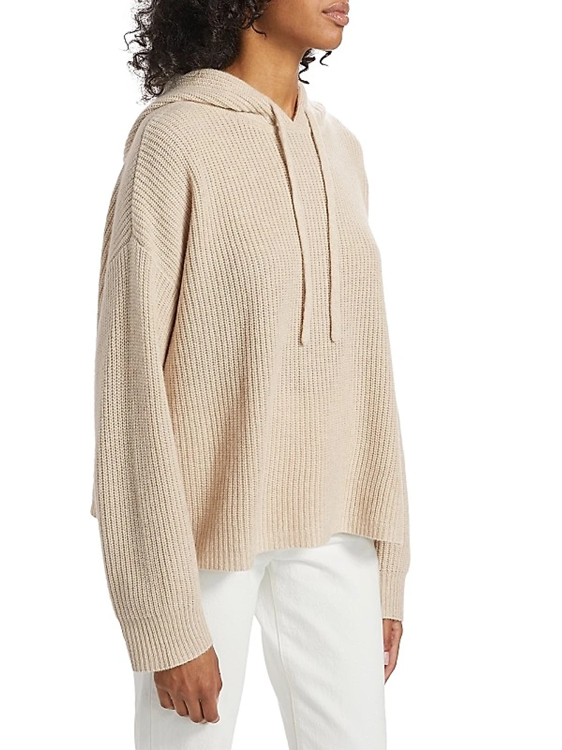 Ribbed Cashmere Fisherman Hoodie