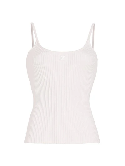 Embroidered Rib-Knit Camisole