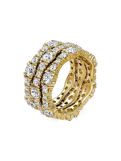 14K Yellow Gold & 4.65 TCW Lab-Grown Diamond Triple-Band Ring