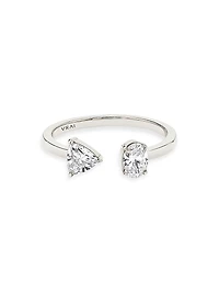 14K White Gold & 0.50 TCW Lab-Grown Diamond Cuff Ring