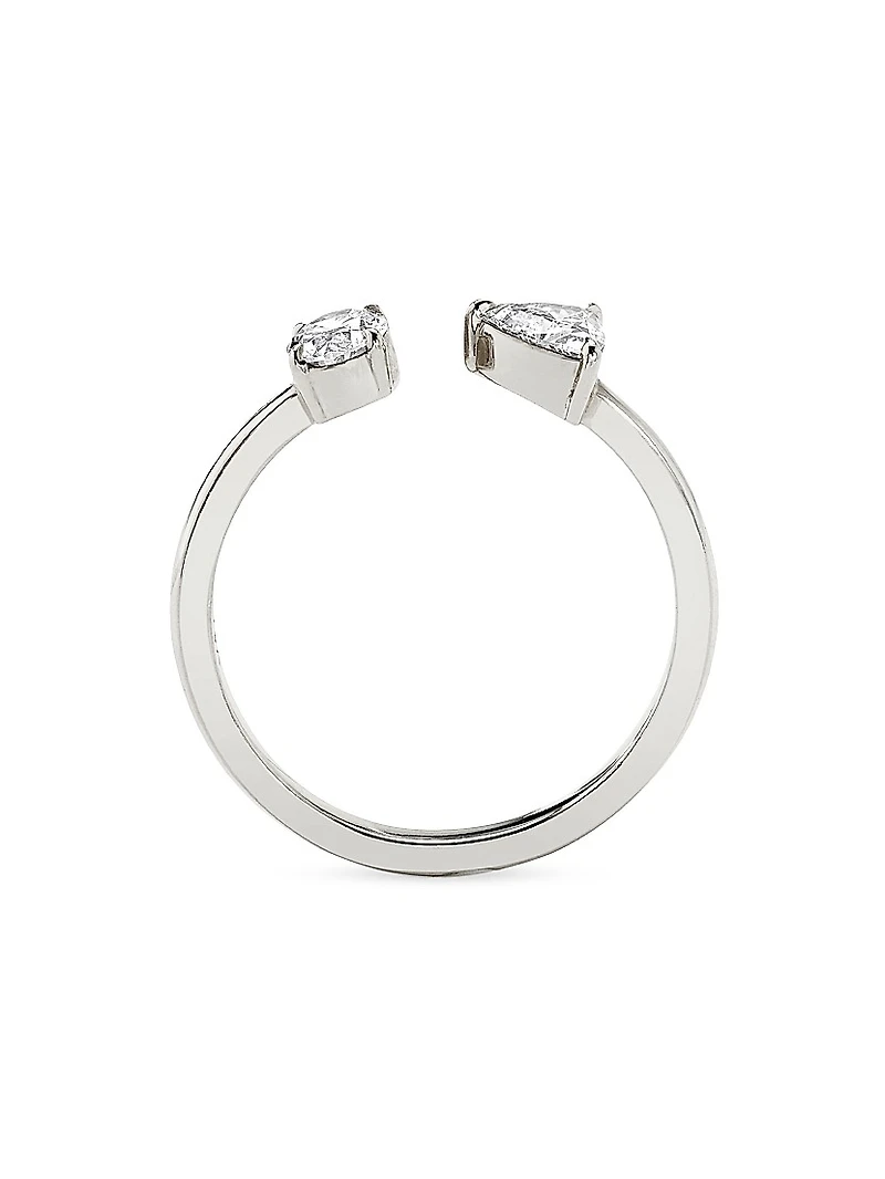 14K White Gold & 0.50 TCW Lab-Grown Diamond Cuff Ring