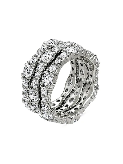 14K Gold & 4.65 TCW Lab-Grown Diamond Triple-Band Ring