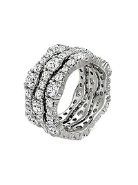 14K White Gold & 4.65 TCW Lab-Grown Diamond Triple-Band Ring