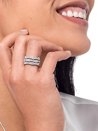 14K White Gold & 4.65 TCW Lab-Grown Diamond Triple-Band Ring