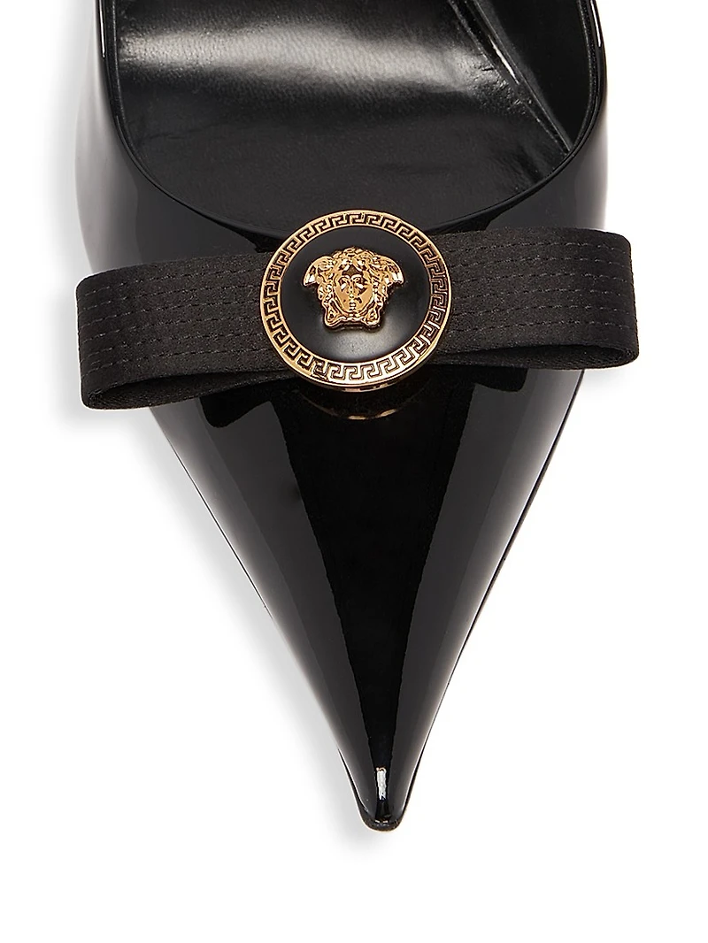 110MM Patent Leather Slingback Pumps