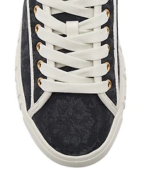 Jacquard Leather-Trimmed Sneakers