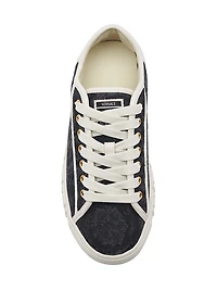 Jacquard Leather-Trimmed Sneakers