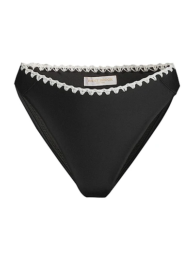 Iliana Crochet-Trimmed Bikini Bottom
