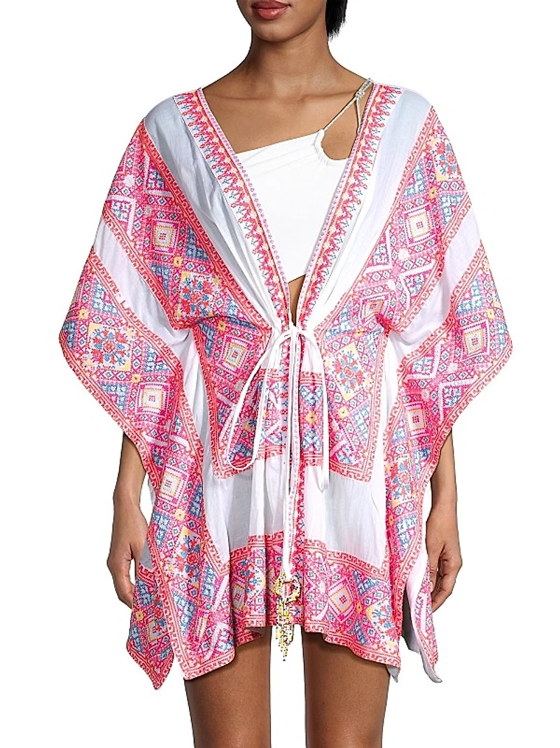 Samira Beaded Cotton Cover-Up Dress