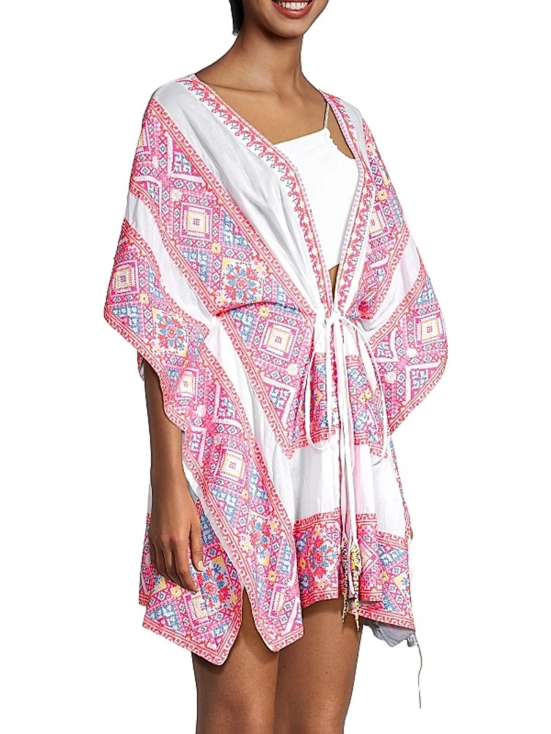 Samira Beaded Cotton Cover-Up Dress