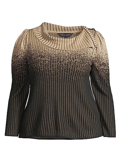 Foldover Knit Blouse