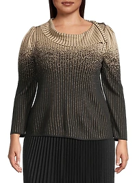 Foldover Knit Blouse