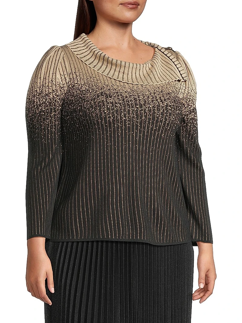 Foldover Knit Blouse