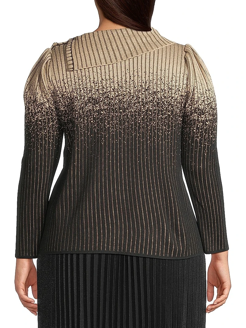 Foldover Knit Blouse