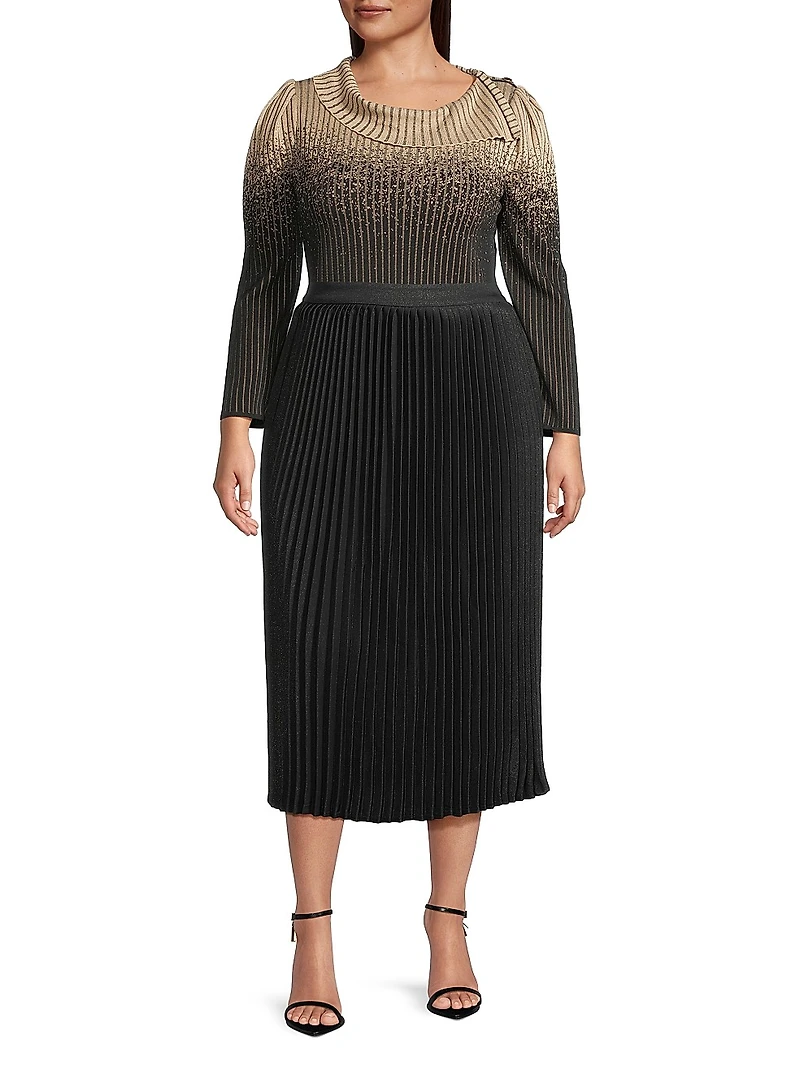 Foldover Knit Blouse