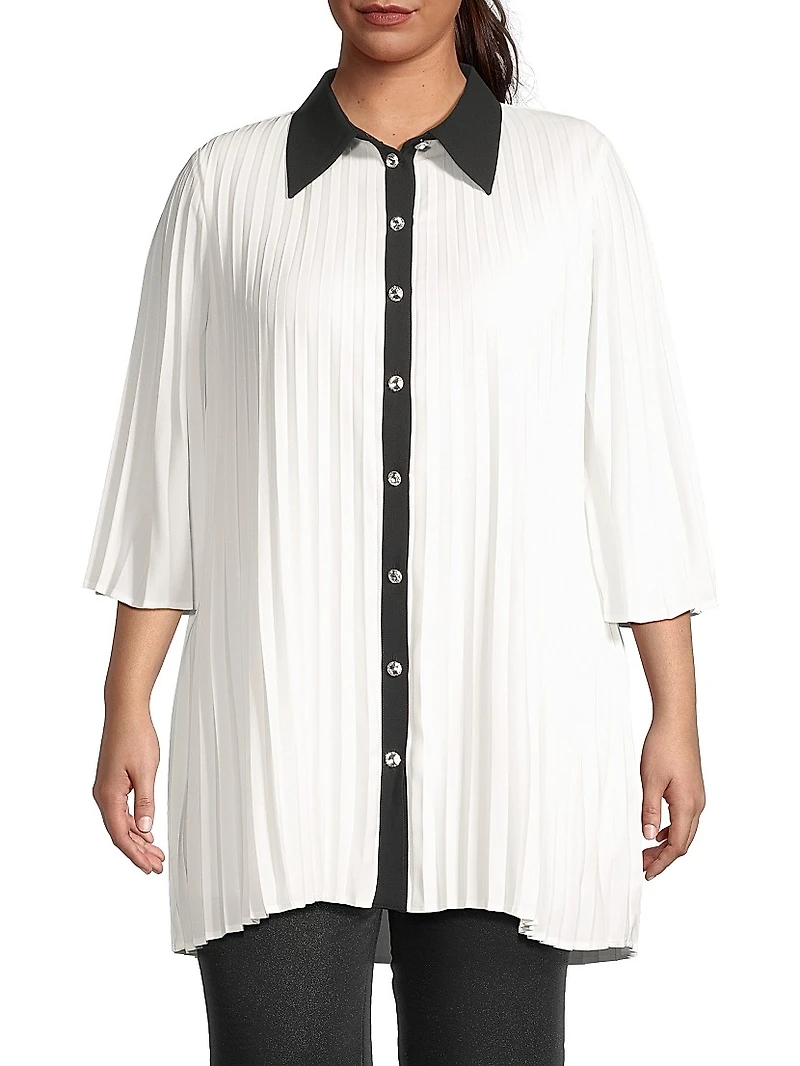 Pleated Collared Shirt