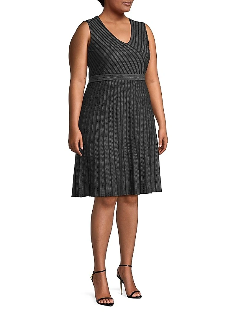 Sleeveless Pleated Knit Dress