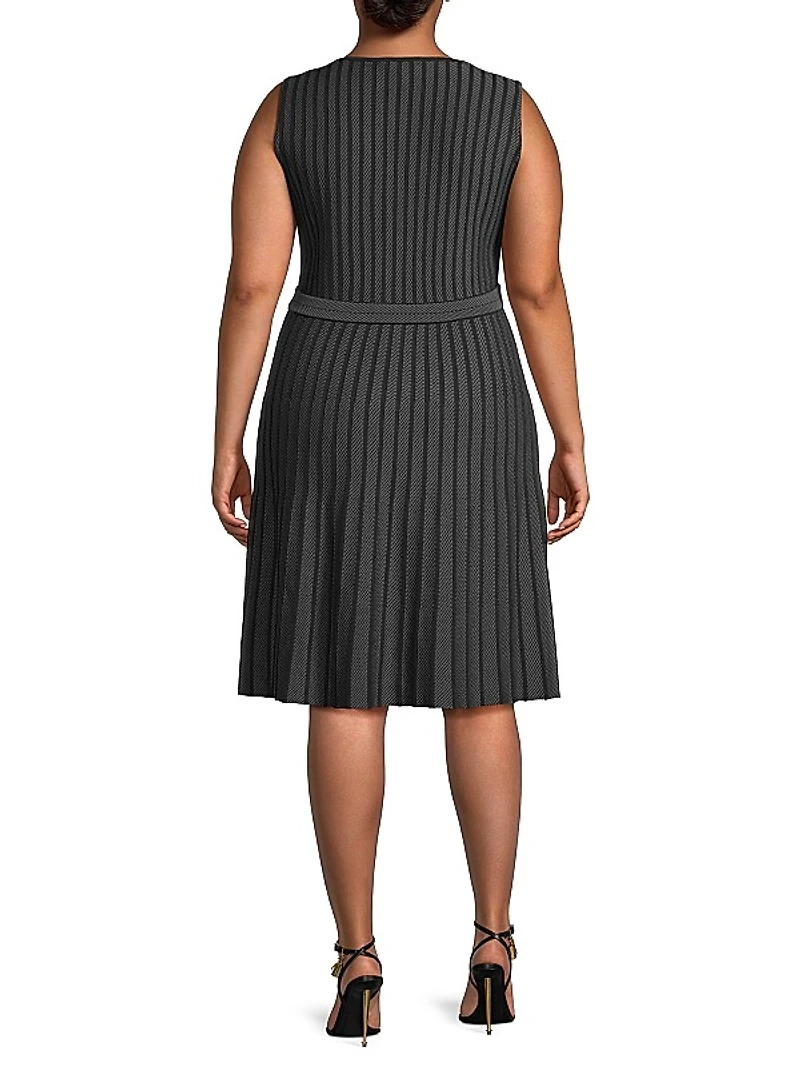 Sleeveless Pleated Knit Dress