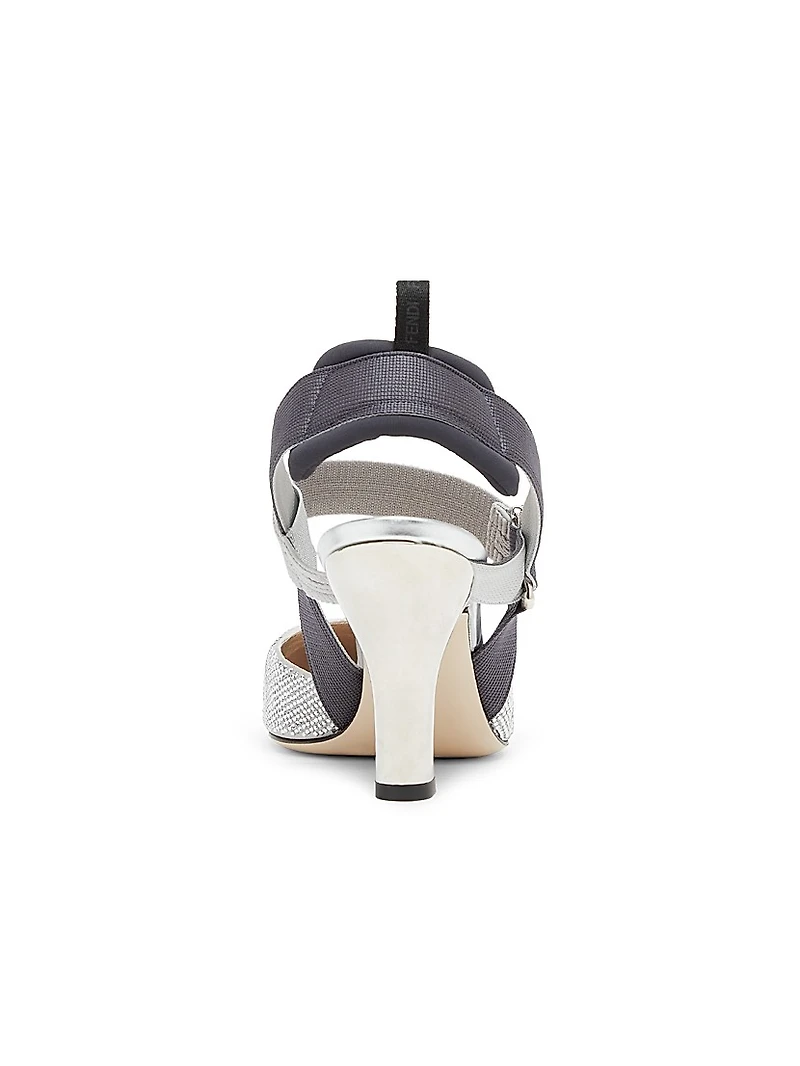 Colibri 85MM Crystal-Embellished Slingback Pumps