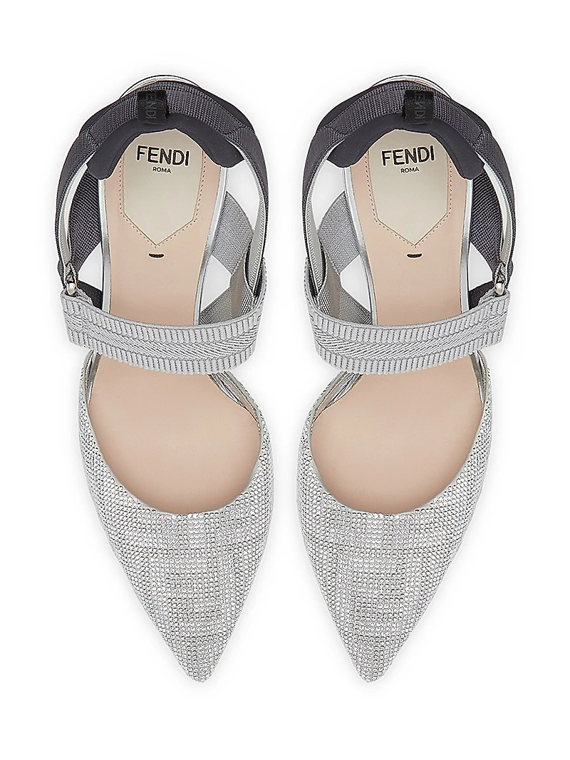 Colibri 85MM Crystal-Embellished Slingback Pumps