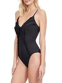 Queen Of Paradise V-Neck One-Piece Swimsuit
