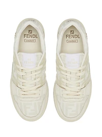 Fendi Match Suede & Jacquard Low-Top Sneakers