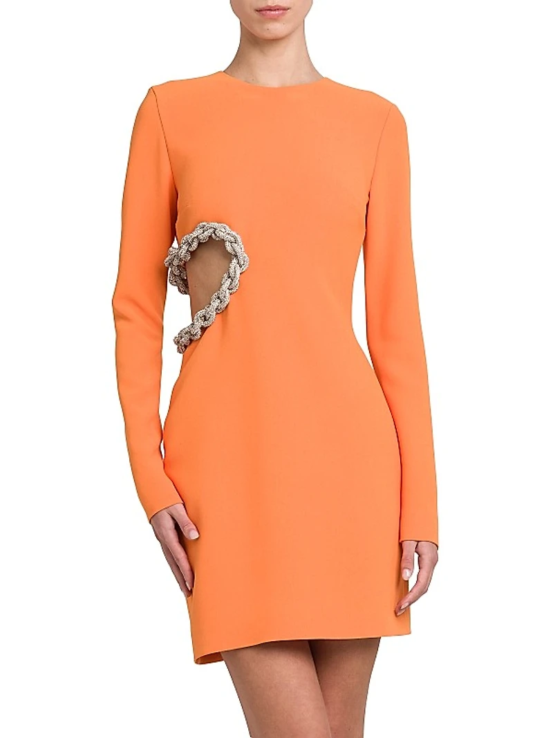 Braided Crystal Cut-Out Minidress