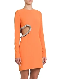 Braided Crystal Cut-Out Minidress