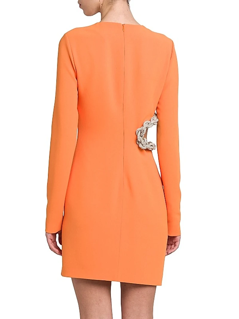 Braided Crystal Cut-Out Minidress