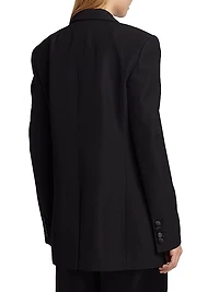 Wool Double-Breasted Tuxedo Blazer