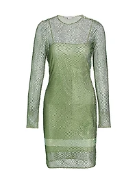Netted Hot-Fixed Minidress