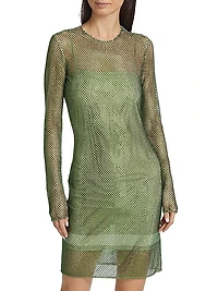 Netted Hot-Fixed Minidress