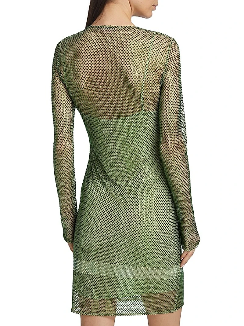 Netted Hot-Fixed Minidress