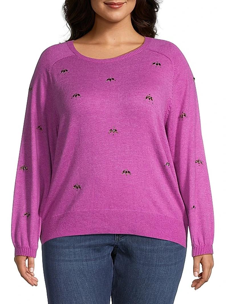 Hidden Gems Cotton-Blend Crewneck Sweater
