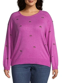 Hidden Gems Cotton-Blend Crewneck Sweater