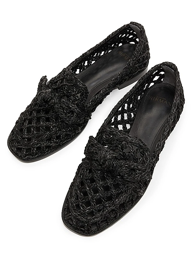 Clarita Raffia & Leather Loafers
