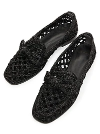 Clarita Raffia & Leather Loafers