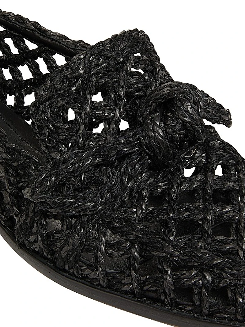 Clarita Raffia & Leather Loafers