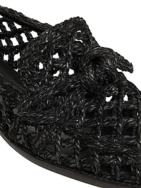 Clarita Raffia & Leather Loafers