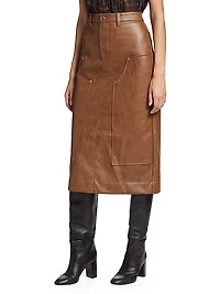 Amos Faux Leather Midi Skirt
