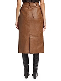 Amos Faux Leather Midi Skirt