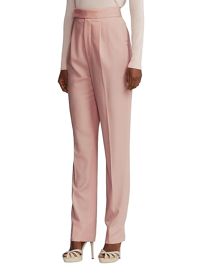 Evanne Pleated Wool Pants