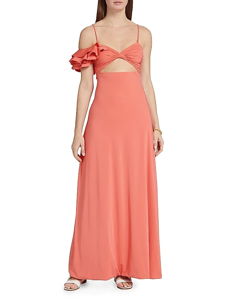 Nodus Cavalieri Ruffle Maxi Dress