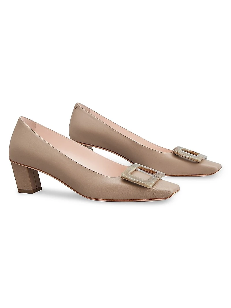 Belle Vivier 45MM Leather Buckle Pumps